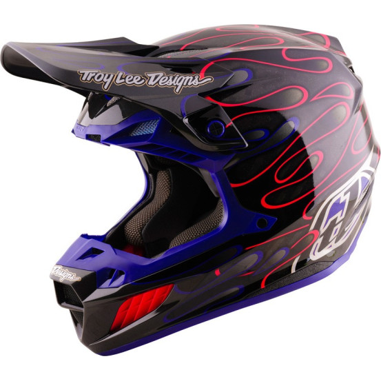 Casque cross Troy Lee Designs 2027 SE5 Carbon Overspray - Noir Magenta