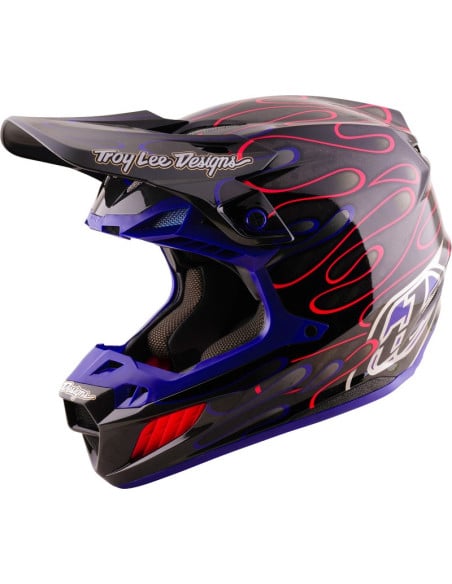 Casque cross Troy Lee Designs 2027 SE5 Carbon Overspray - Noir Magenta