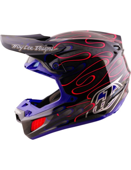 Casque cross Troy Lee Designs 2027 SE5 Carbon Overspray - Noir Magenta