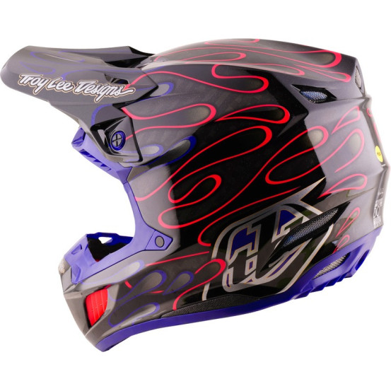 Casque cross Troy Lee Designs 2027 SE5 Carbon Overspray - Noir Magenta