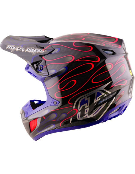 Casque cross Troy Lee Designs 2027 SE5 Carbon Overspray - Noir Magenta