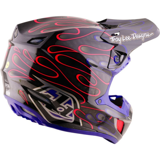 Casque cross Troy Lee Designs 2027 SE5 Carbon Overspray - Noir Magenta