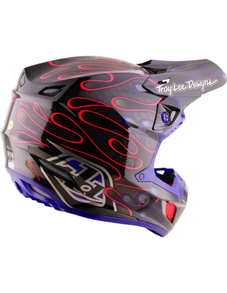 Casque cross Troy Lee Designs 2027 SE5 Carbon Overspray - Noir Magenta