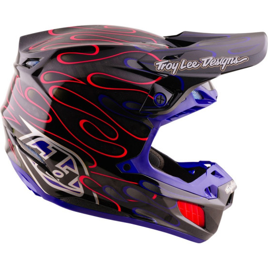 Casque cross Troy Lee Designs 2027 SE5 Carbon Overspray - Noir Magenta