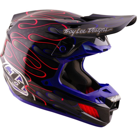 Casque cross Troy Lee Designs 2027 SE5 Carbon Overspray - Noir Magenta