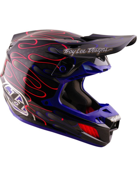 Casque cross Troy Lee Designs 2027 SE5 Carbon Overspray - Noir Magenta