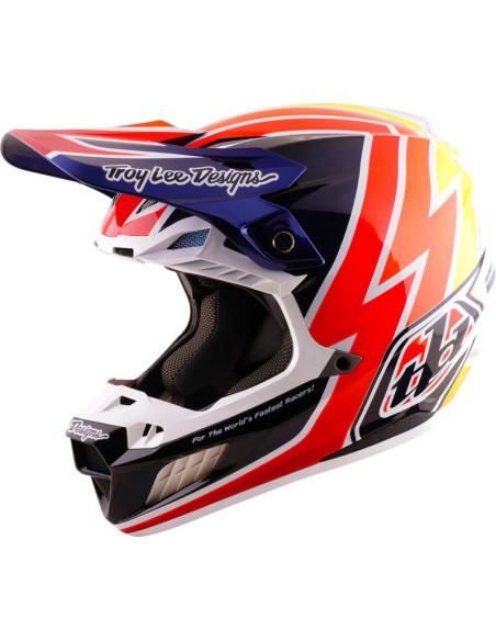 Casque cross Troy Lee Designs 2027 SE5 Carbon Boltz - Bleu marine Blanc