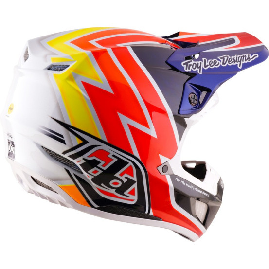 Casque cross Troy Lee Designs 2027 SE5 Carbon Boltz - Bleu marine Blanc