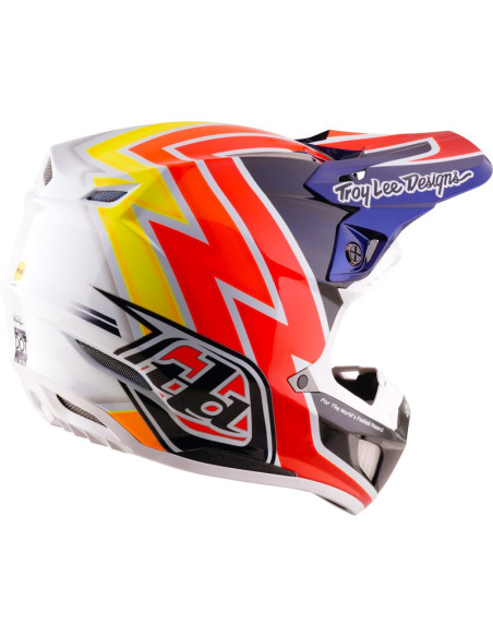 Casque cross Troy Lee Designs 2027 SE5 Carbon Boltz - Bleu marine Blanc