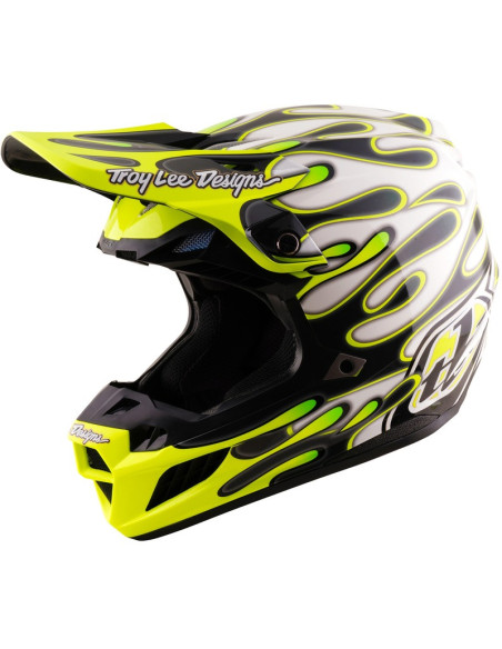 Casque cross Troy Lee Designs 2027 SE5 Composite Overspray - Anthracite Jaune fluo
