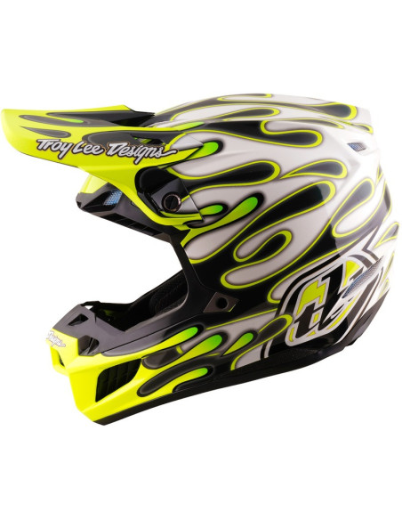 Casque cross Troy Lee Designs 2027 SE5 Composite Overspray - Anthracite Jaune fluo