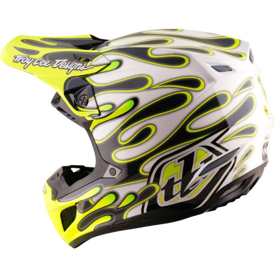 Casque cross Troy Lee Designs 2027 SE5 Composite Overspray - Anthracite Jaune fluo