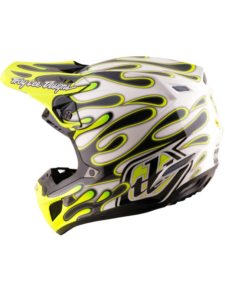 Casque cross Troy Lee Designs 2027 SE5 Composite Overspray - Anthracite Jaune fluo