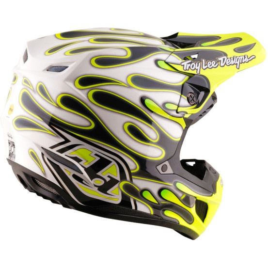 Casque cross Troy Lee Designs 2027 SE5 Composite Overspray - Anthracite Jaune fluo