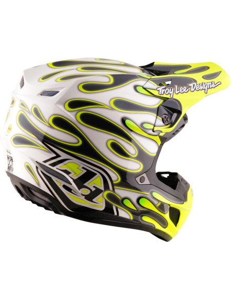 Casque cross Troy Lee Designs 2027 SE5 Composite Overspray - Anthracite Jaune fluo