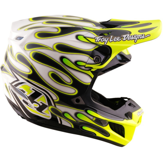 Casque cross Troy Lee Designs 2027 SE5 Composite Overspray - Anthracite Jaune fluo