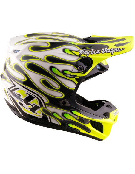 Casque cross Troy Lee Designs 2027 SE5 Composite Overspray - Anthracite Jaune fluo