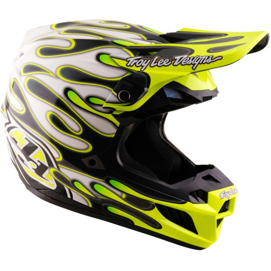 Casque cross Troy Lee Designs 2027 SE5 Composite Overspray - Anthracite Jaune fluo