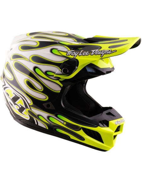 Casque cross Troy Lee Designs 2027 SE5 Composite Overspray - Anthracite Jaune fluo
