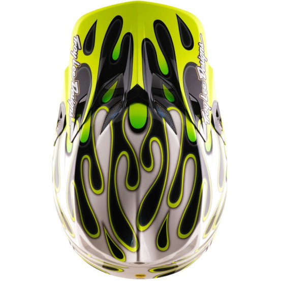 Casque cross Troy Lee Designs 2027 SE5 Composite Overspray - Anthracite Jaune fluo