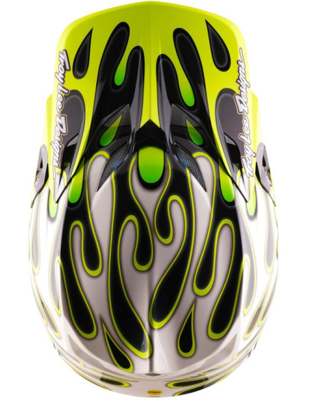 Casque cross Troy Lee Designs 2027 SE5 Composite Overspray - Anthracite Jaune fluo