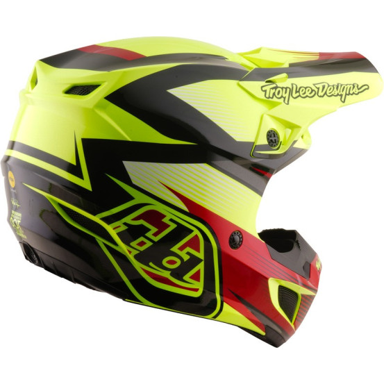 Casque cross Troy Lee Designs 2027 SE5 Polycarbonate Ripper - Jaune fluo