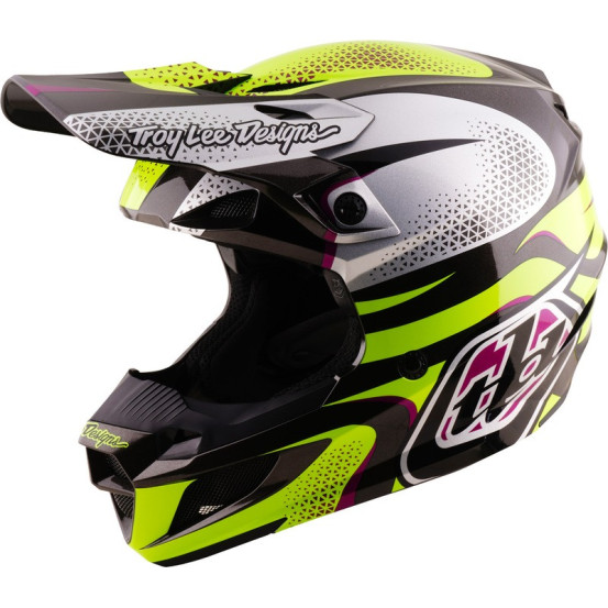 Casque cross Troy Lee Designs 2027 SE5 Polycarbonate Aura - Jaune Noir