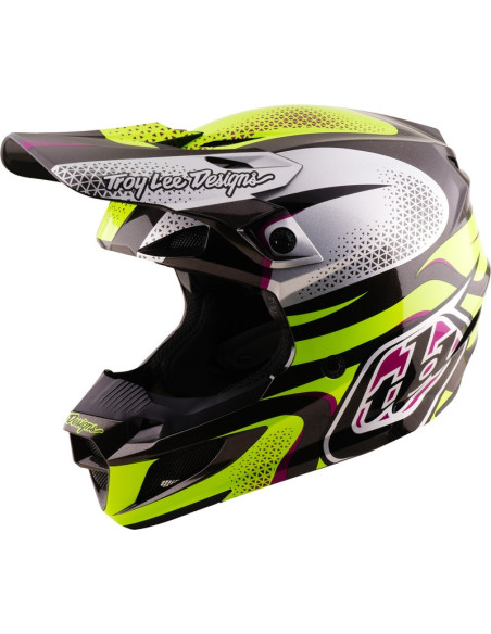 Casque cross Troy Lee Designs 2027 SE5 Polycarbonate Aura - Jaune Noir