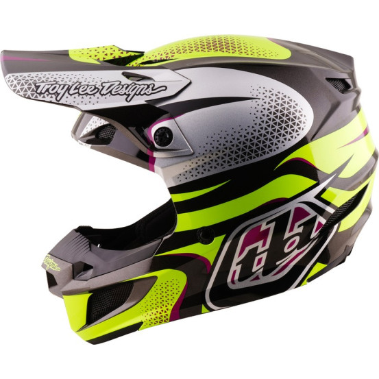 Casque cross Troy Lee Designs 2027 SE5 Polycarbonate Aura - Jaune Noir