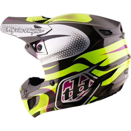 Casque cross Troy Lee Designs 2027 SE5 Polycarbonate Aura - Jaune Noir