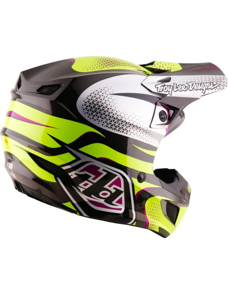 Casque cross Troy Lee Designs 2027 SE5 Polycarbonate Aura - Jaune Noir