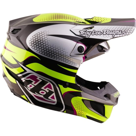 Casque cross Troy Lee Designs 2027 SE5 Polycarbonate Aura - Jaune Noir