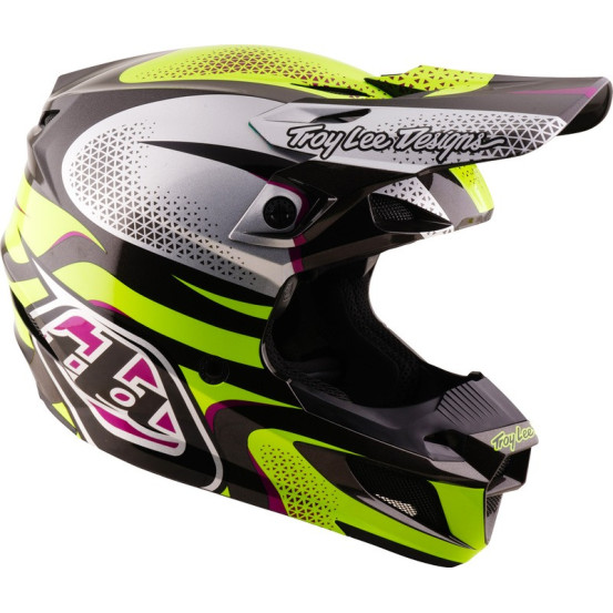 Casque cross Troy Lee Designs 2027 SE5 Polycarbonate Aura - Jaune Noir