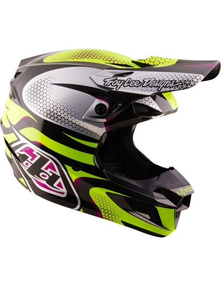 Casque cross Troy Lee Designs 2027 SE5 Polycarbonate Aura - Jaune Noir