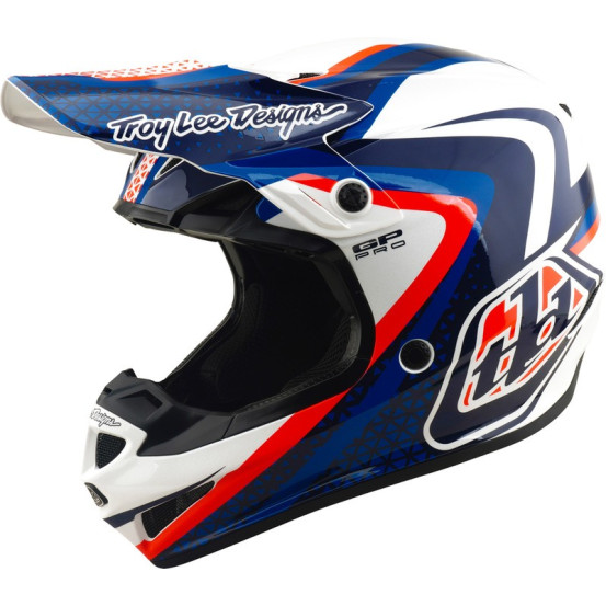 Casque cross Troy Lee Designs 2027 GP Pro Slides - Blanc Bleu
