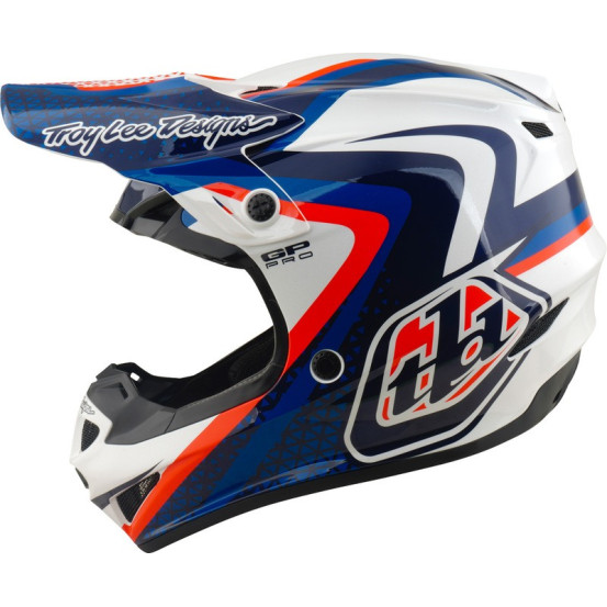 Casque cross Troy Lee Designs 2027 GP Pro Slides - Blanc Bleu
