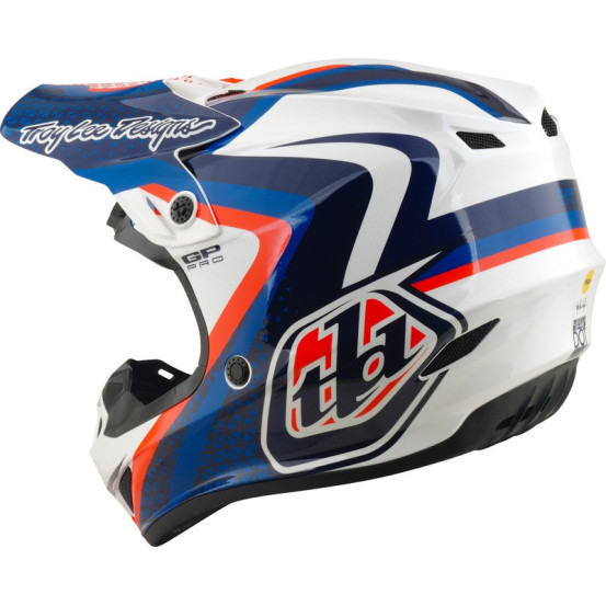 Casque cross Troy Lee Designs 2027 GP Pro Slides - Blanc Bleu