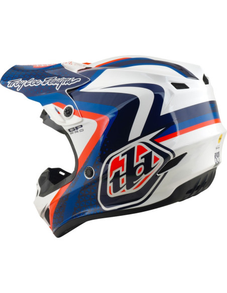 Casque cross Troy Lee Designs 2027 GP Pro Slides - Blanc Bleu
