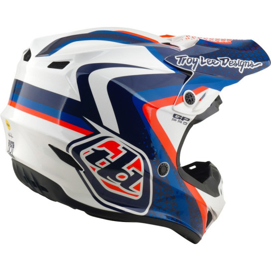 Casque cross Troy Lee Designs 2027 GP Pro Slides - Blanc Bleu