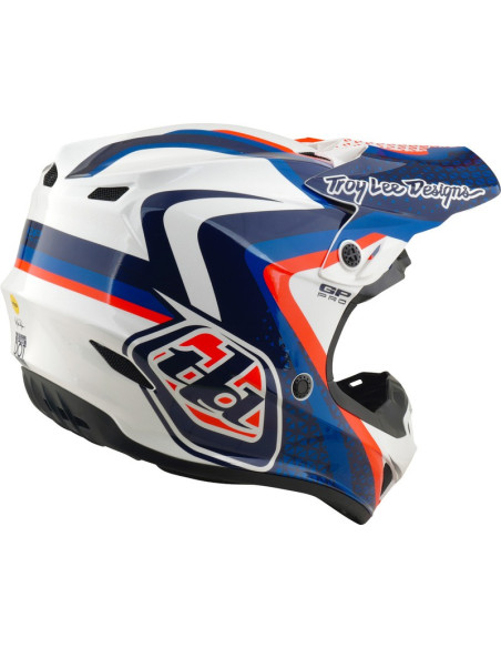 Casque cross Troy Lee Designs 2027 GP Pro Slides - Blanc Bleu
