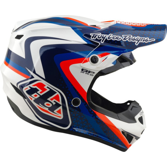 Casque cross Troy Lee Designs 2027 GP Pro Slides - Blanc Bleu