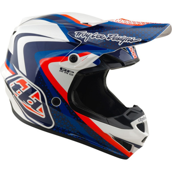 Casque cross Troy Lee Designs 2027 GP Pro Slides - Blanc Bleu