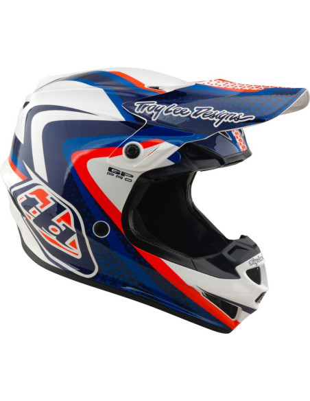Casque cross Troy Lee Designs 2027 GP Pro Slides - Blanc Bleu