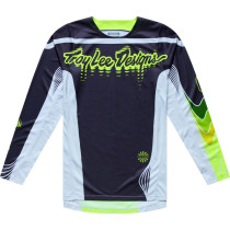 Maillot cross Troy Lee Designs 2027 GP Pro Stagger - Gris métal Jaune néon