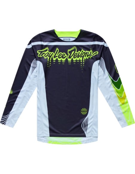 Maillot cross Troy Lee Designs 2027 GP Pro Stagger - Gris métal Jaune néon