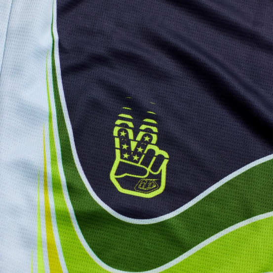 Maillot cross Troy Lee Designs 2027 GP Pro Stagger - Gris métal Jaune néon