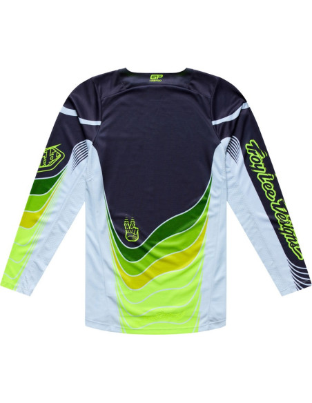 Maillot cross Troy Lee Designs 2027 GP Pro Stagger - Gris métal Jaune néon