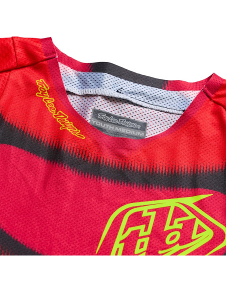 Maillot cross enfant Troy Lee Designs 2027 SE Pro Illusion - Rouge Noir