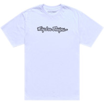 T-shirt Troy Lee Designs Signature - Blanc Noir