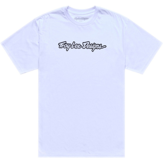 T-shirt Troy Lee Designs Signature - Blanc Noir